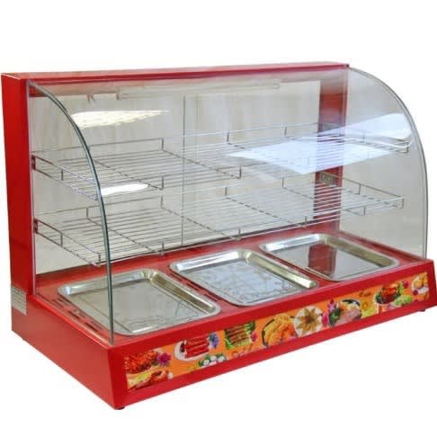 3 Plate Snacks Warmer Display Showcase