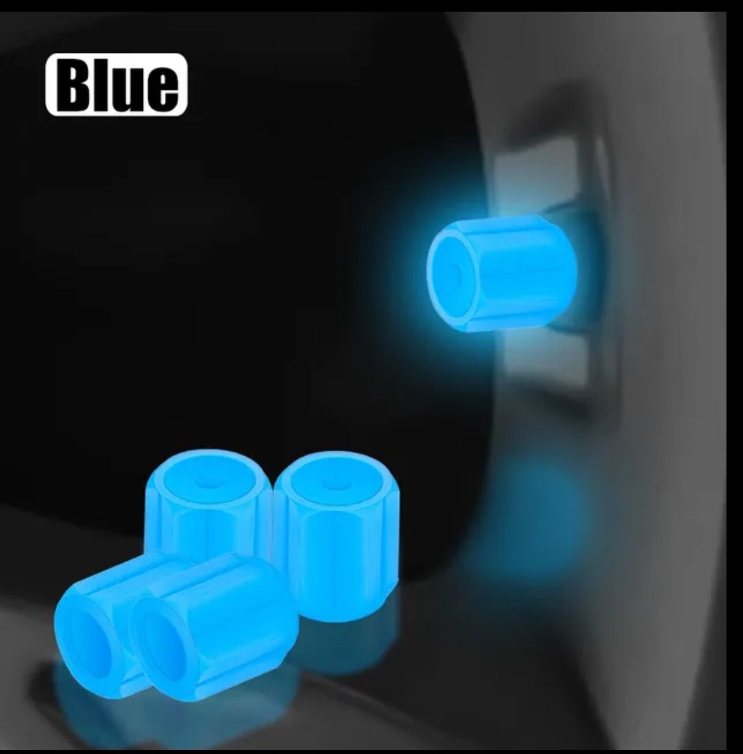 Glowing Luminous Tire Cap Valves - 4pcs