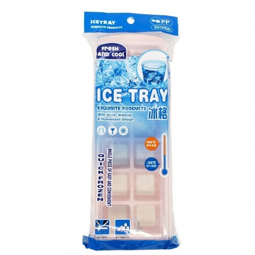 Cavity Ice Cube Tray With Attached Lid - 12 Pcs