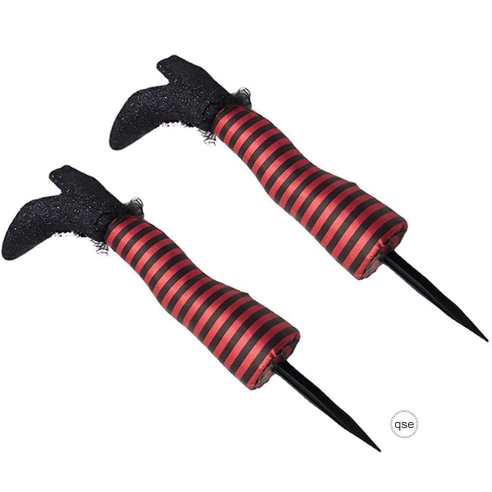 Witch Leg Ornament Halloween Striped Prosthetic Leg