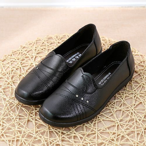 Ladies Berniso Casual Flat Shoes Office Shoes-Black