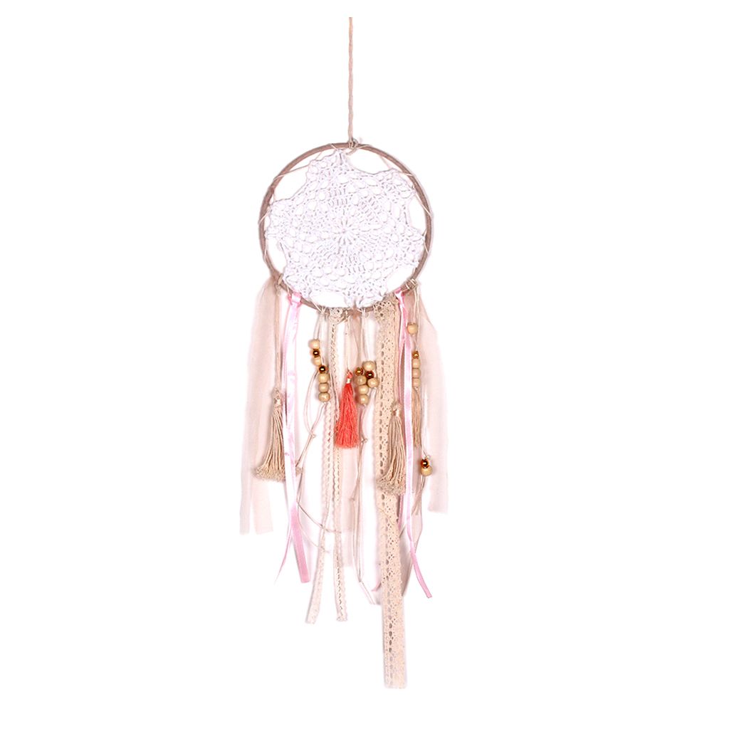 Hook Flower Dreamcatcher Ribbon Feather Wind Chimes Car Decor Gifts