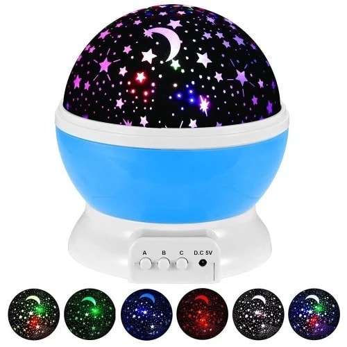 Rotating Star Projector Night Lamp - Multicolor