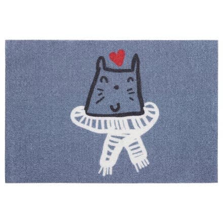 KvArndrup Cat Door Mat - 40x60 Cm - Blue