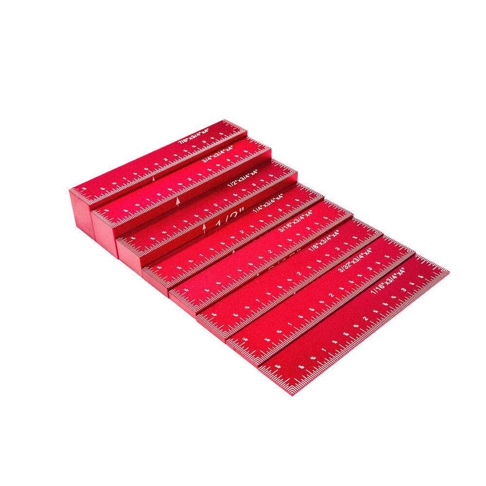 8pcs Setup Blocks Height Gauge Aluminum Alloy Woodworking Blocks Gauge Setup Bars