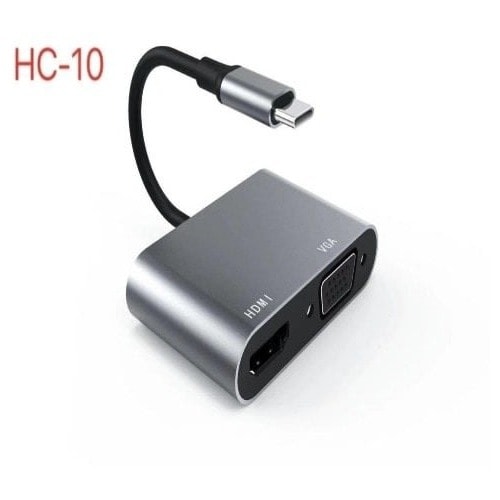 2 in 1 Usb C To Hdmi And Vga Adapter