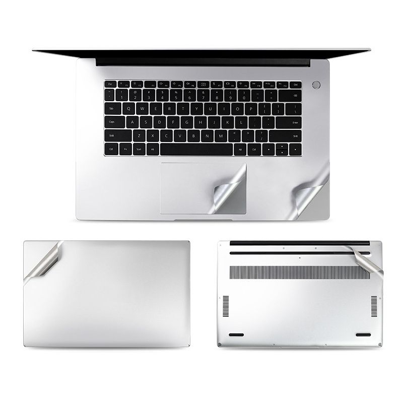 JRC 4 In 1 0.2mm Metal Texture Laptop Body Protective Film Sticker Set For Huawei MateBook D 15.6 Inch (Silver)