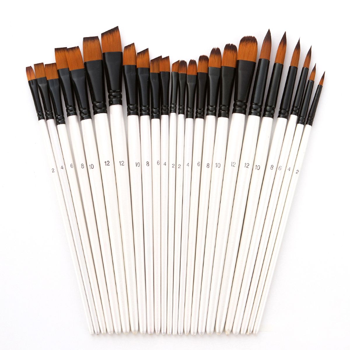 24pcs Draw Paint Brushes Set Kit Artist Paintbrush Round
