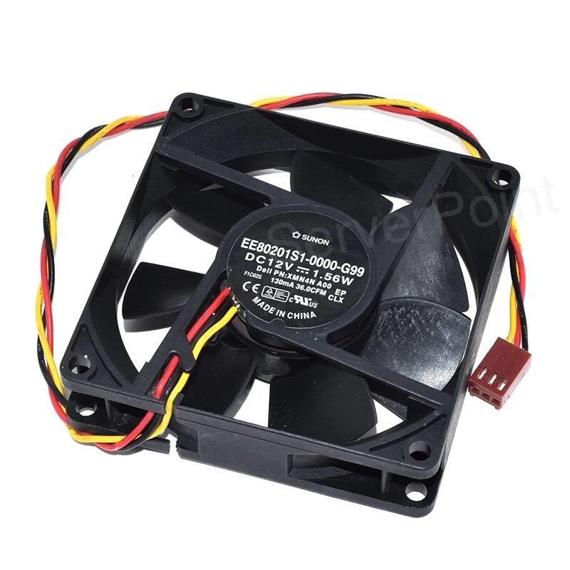 Original  EE80201S1-0000-G99 XMN4N A00 DC 12V 1.56W 80x80x25mm Server Cooling Fan