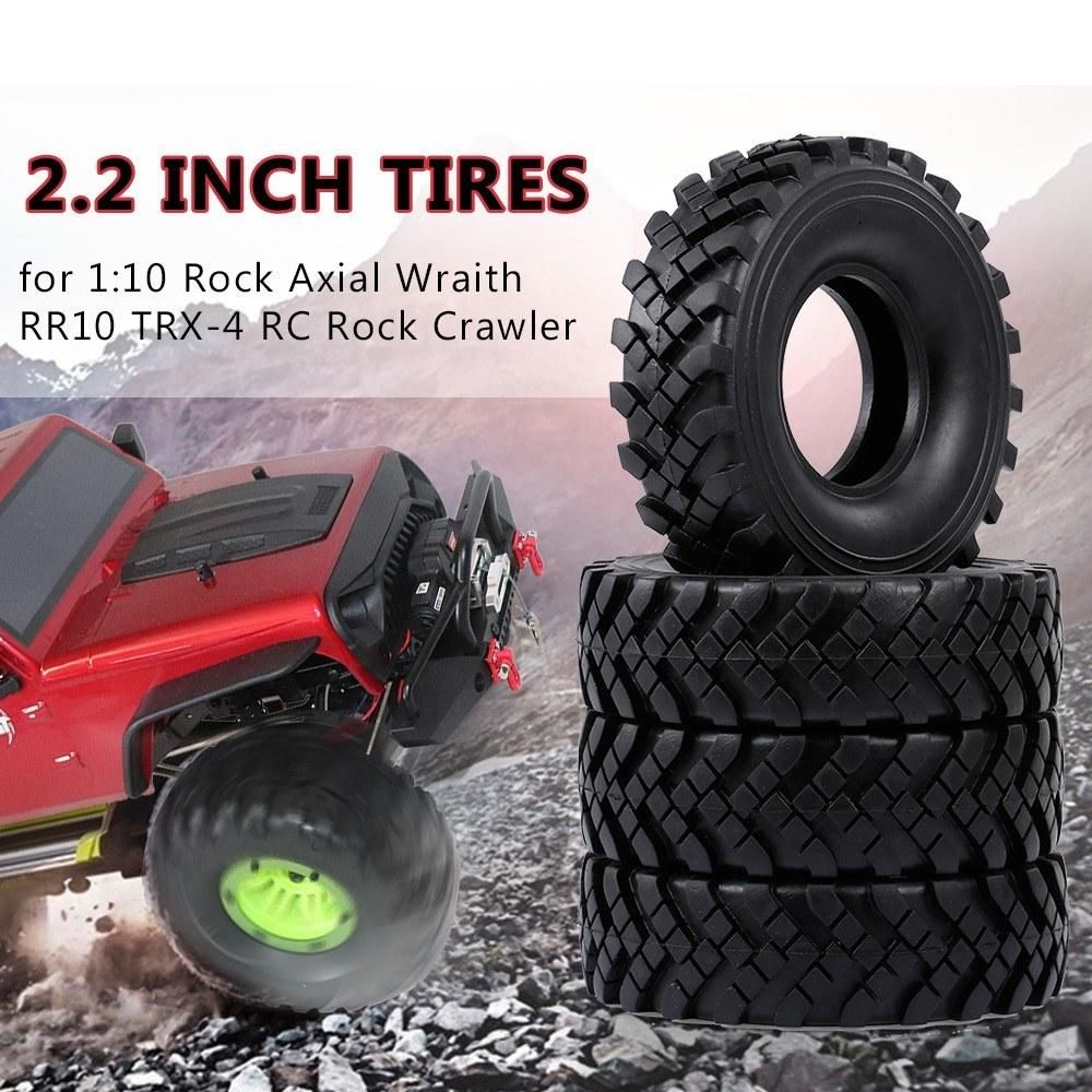 4Pcs 2.2 Inch 127mm Rock Crawler Tires 1/10 RC Rock Crawler Tires for 1:10 Rock Axial Wraith RR10 TRX-4 RC Rock Crawler Jeep Truck