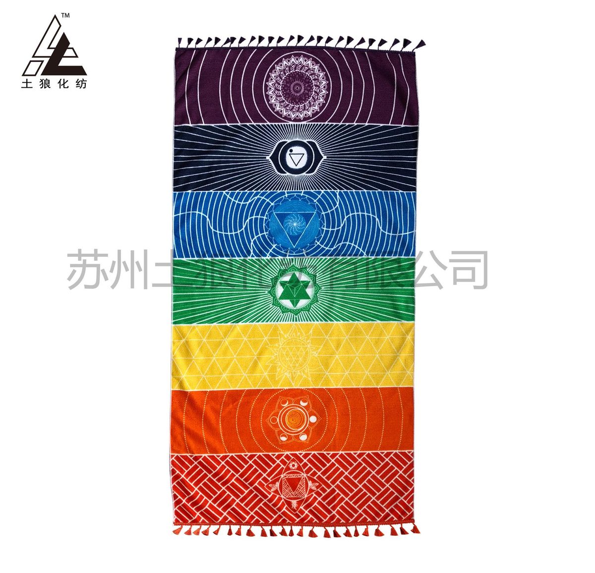 Colorful Scarf Microfiber Beach Towel Mandala Yoga Mat Series Life Wheel Tapestry Active Digital Printing