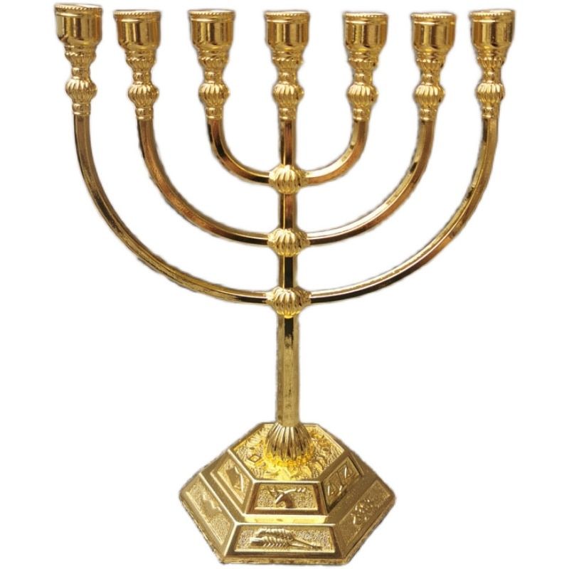 Church Taper Holder Golden Lampstand Jewish Temple Lamp