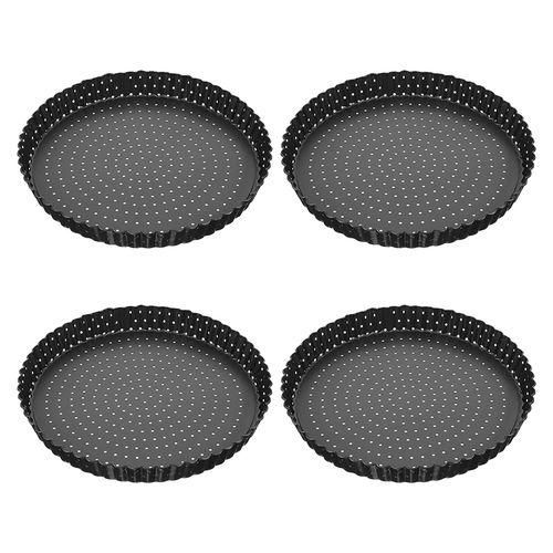 4 Pack Quiche Tart Pan,5 Inch Round Perforated