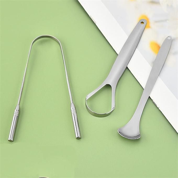 3-Pack Tongue Scraper with Metal Case Oral Hygiene, Reduce Bad Breath