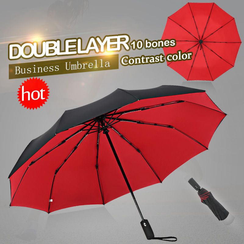 Windproof Double Automatic Folding Umbrellas Female Male Ten Bone Car Luxury Large Business Umbrellas Men Rain Women Gift Parasol