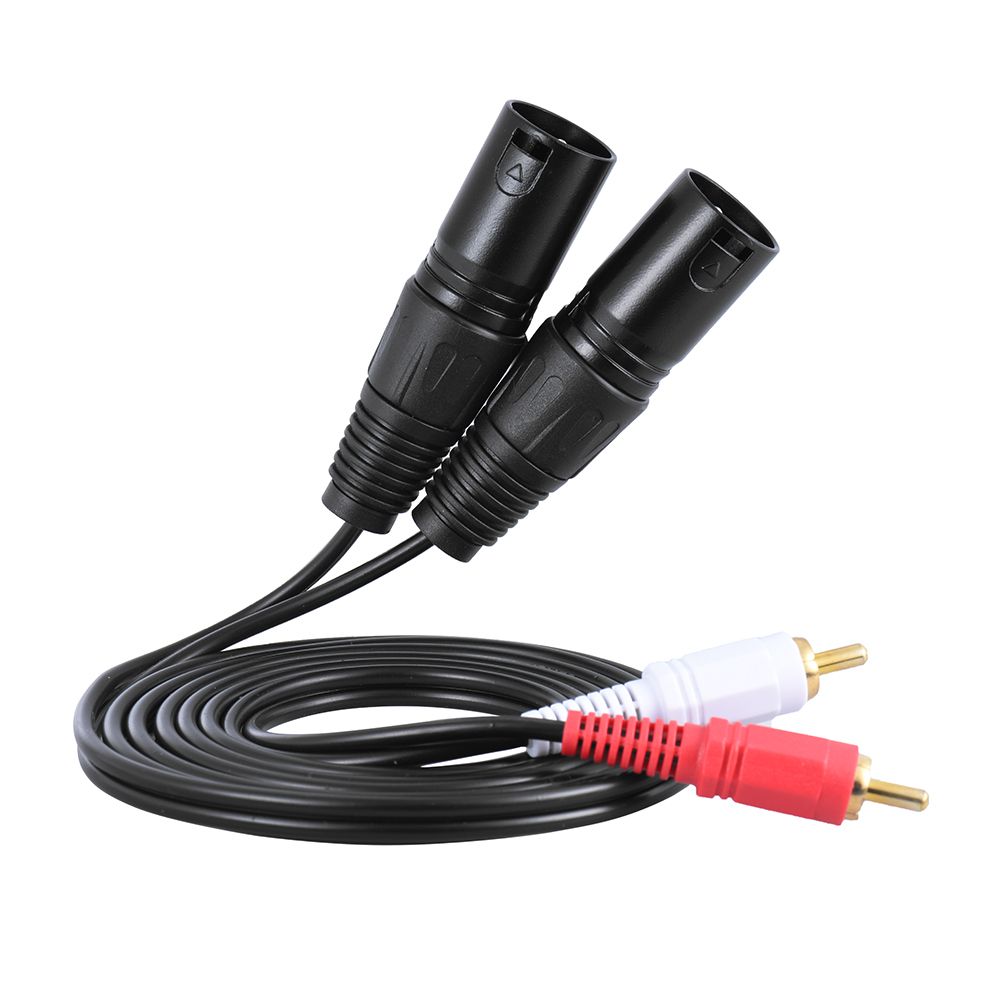 1.5m/ 5ft Stereo Audio Cable Cord Dual XLR Male To Dual RCA