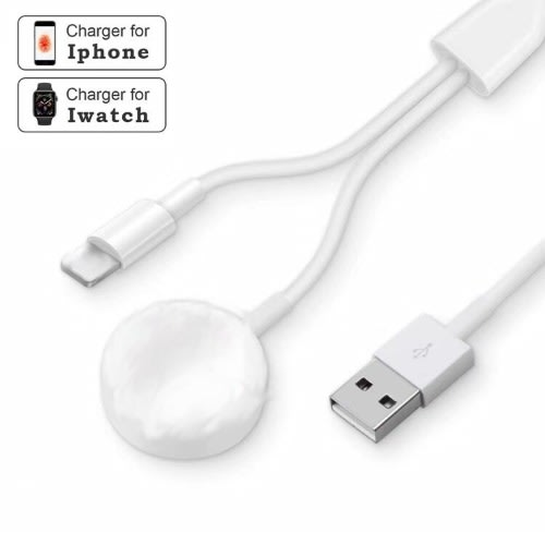 2 In 1 Magnetic Usb Wireless Charging Cable For iWatch Series &  iPhone