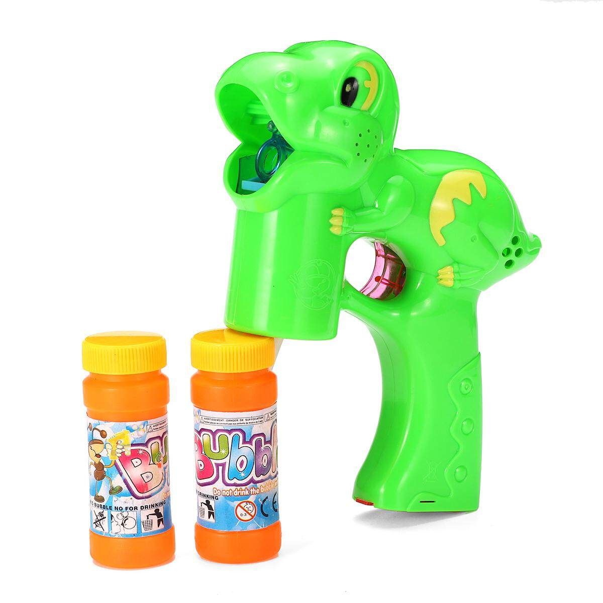 Electric Flashing LED Light-Up Bubble Tool Music Machine Outdoor Kids Toy Gift 97 Dinosaurs (green)