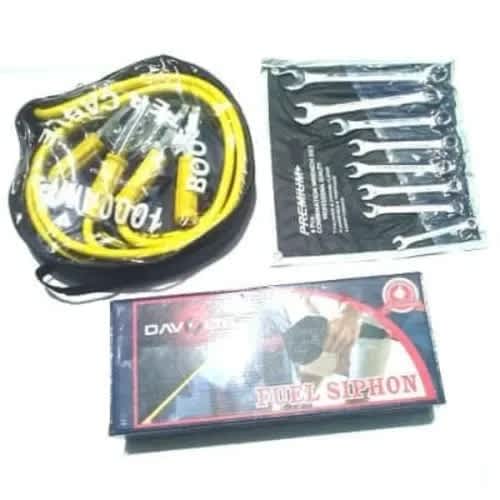 Fuel Siphon Pumps+1000amp Jump Start + Complete Wheel Spanner Set - 8 Pieces