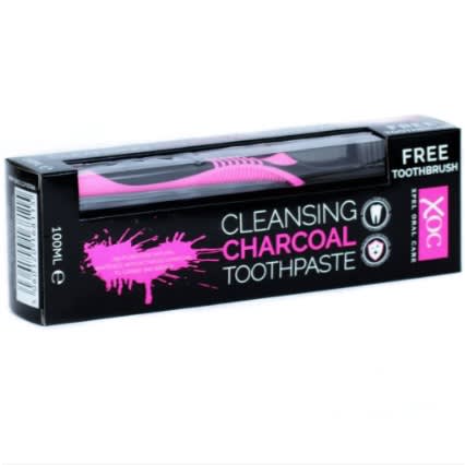 Xoc Cleansing Charcoal Toothpaste With Toothbrush - 100ml