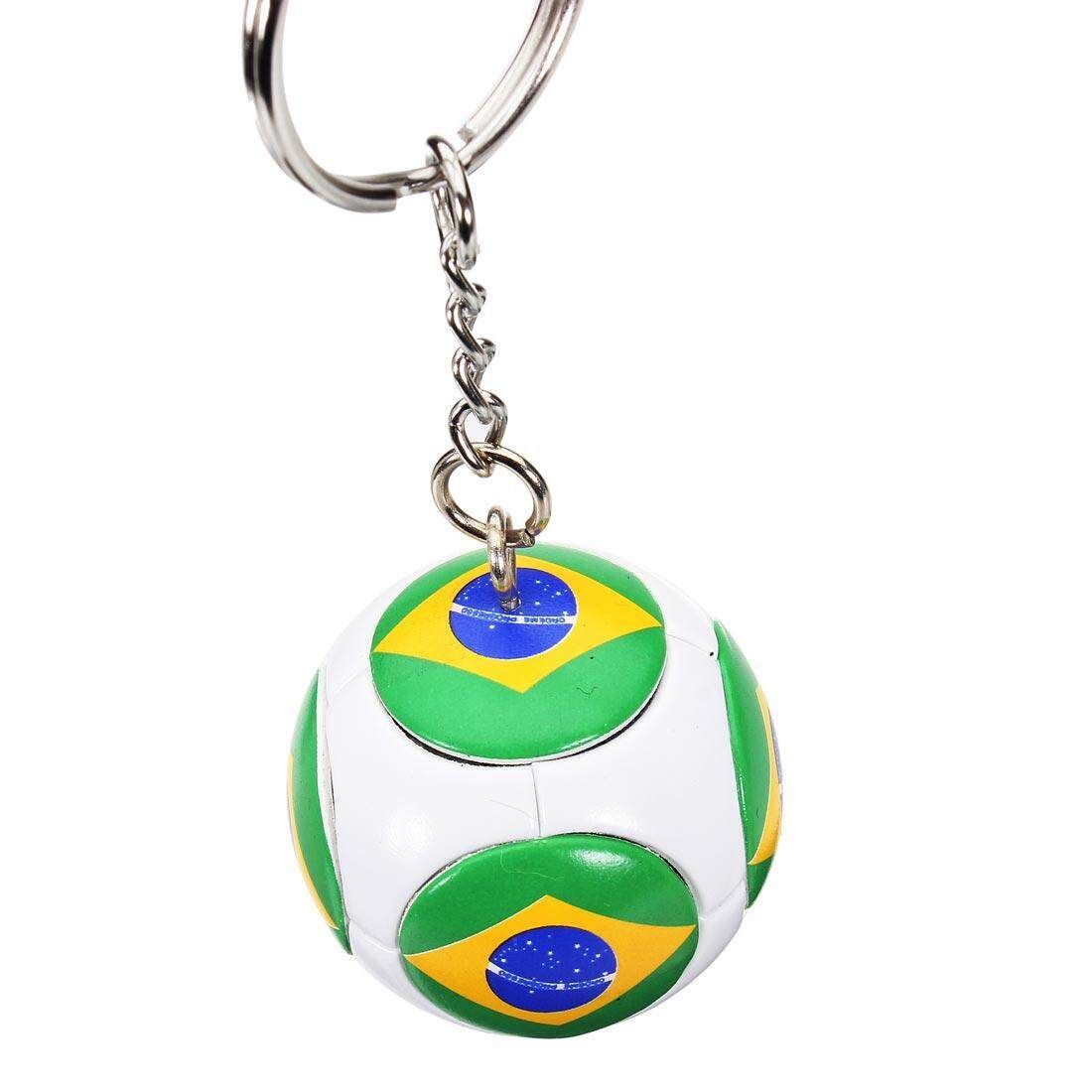 Brazil Flag Leather Football Key Chain Ring Souvenir Business Gift