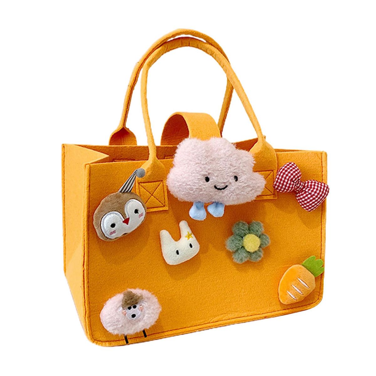 Shopping Bag Lovely Ornament Birthday Gift Handbag Light Yellow