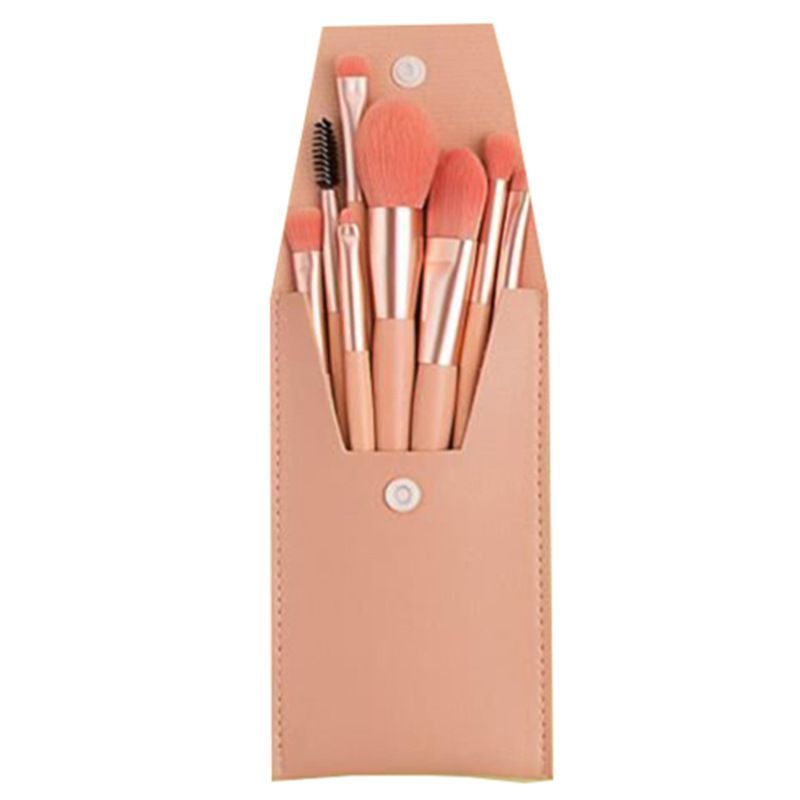 8Pcs Professional Makeup Brushes Set With Kits Purse - 8 Pieces Set