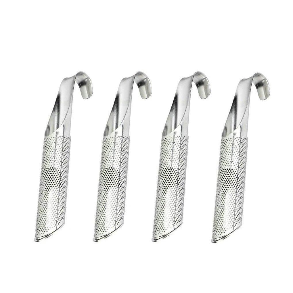 Hot Sale 4 Pack Tea Infuser Stainless Steel Tea Strainer Filter Pipe Stick Steeper With Hook Reusable Premium Fine Mesh For Lo