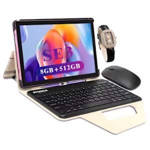 Se3 Android Tablet With Keyboard - 10.1" - 512GB ROM - 8GB RAM - 5g Dual Sim - 10000mAh - Pink