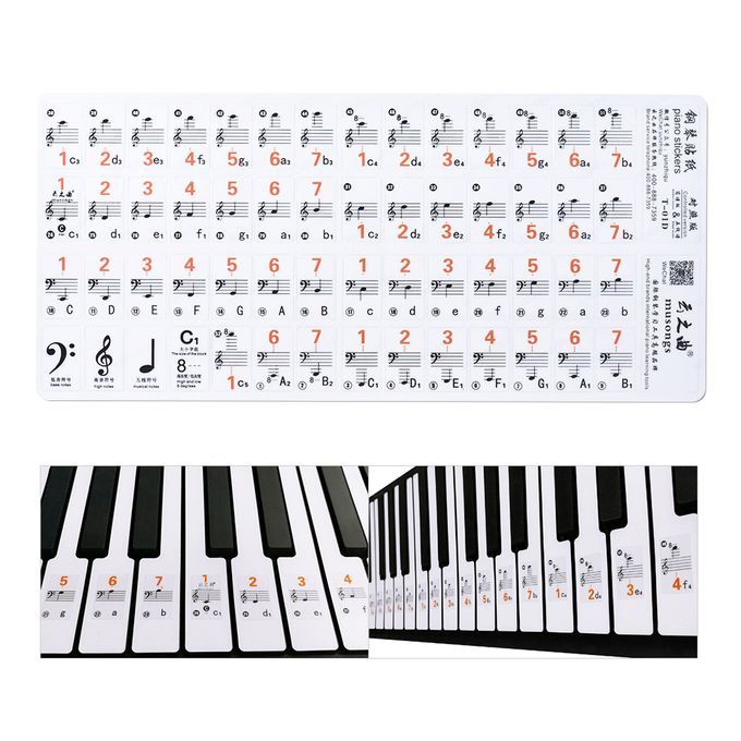 Transparent 37 49 61 Electronic Keyboard 88 Key Piano Stave