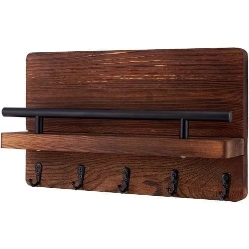 Wall Mount Wooden Storage Organization Hanger