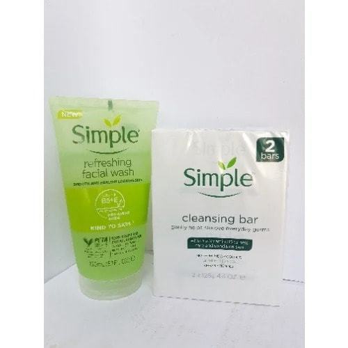 Simple Refreshing Facial Wash 150ml + Simple Cleansing Bar 125g X 2