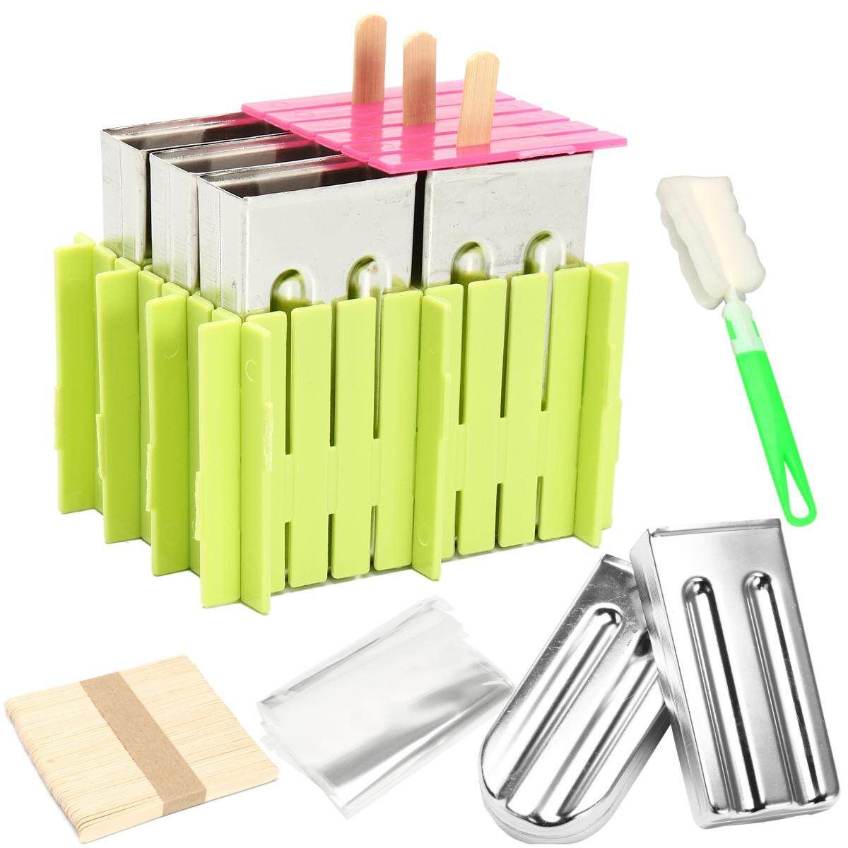 6 Mould Stainless Steel Mold Ice Lolly Popsicle Ice Holder Commercial 3 Double Cao Round Head Flat Head Plastic Frame