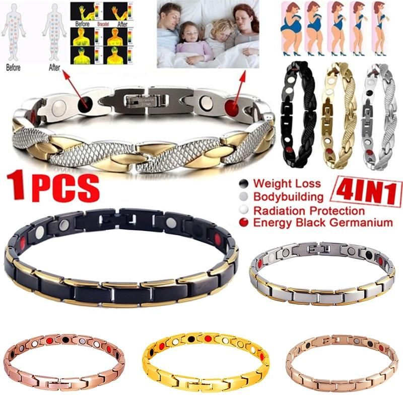Trendy Magnetic Stainless Bracelet for Women Twisted Healthy Therapy Magnets Magnetite Bracelets Slimming Bracelets Jewelry