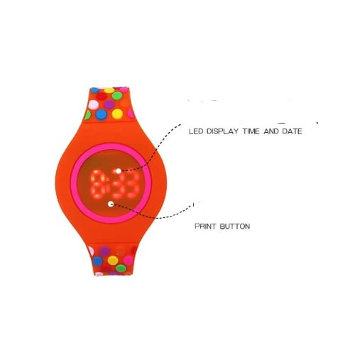 Kid's Silicone Electronic Digital Led Watch - Red
