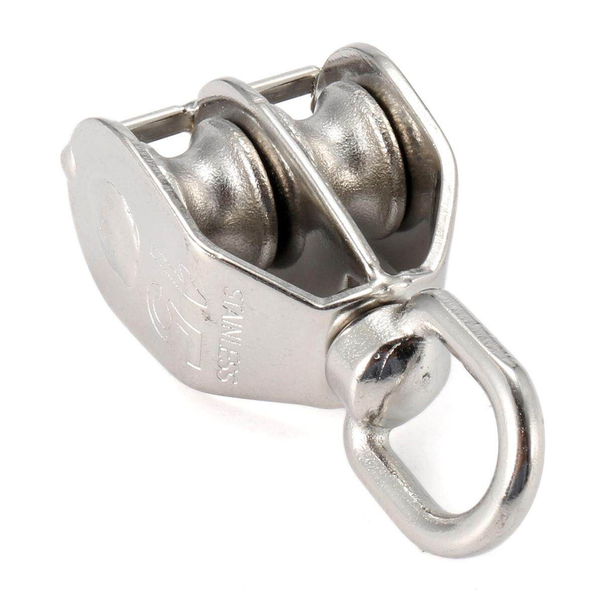 Steel M15 Double Pulley Block For Heavy Duty Wire Rope Chain Traction Wheel