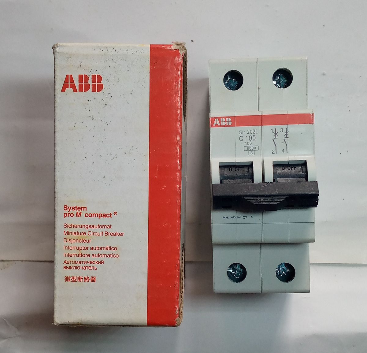 TWO 2 POLE ELECTRICAL BREAKER MCB ABB 100A