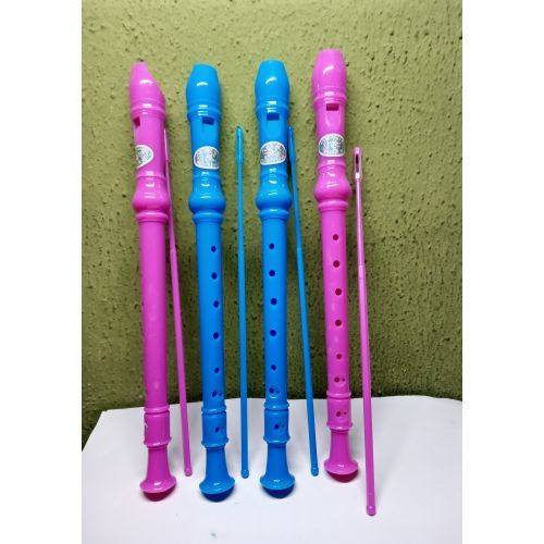 4 Musical Flutes For Adult Or Children With Conductor Stick