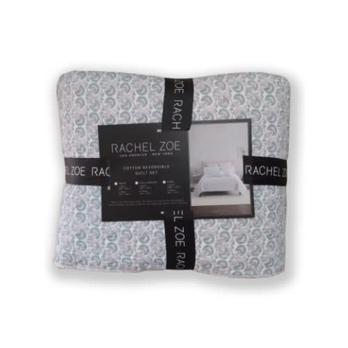 Luxurious Cotton Reversible Quilt Set - Granite Green