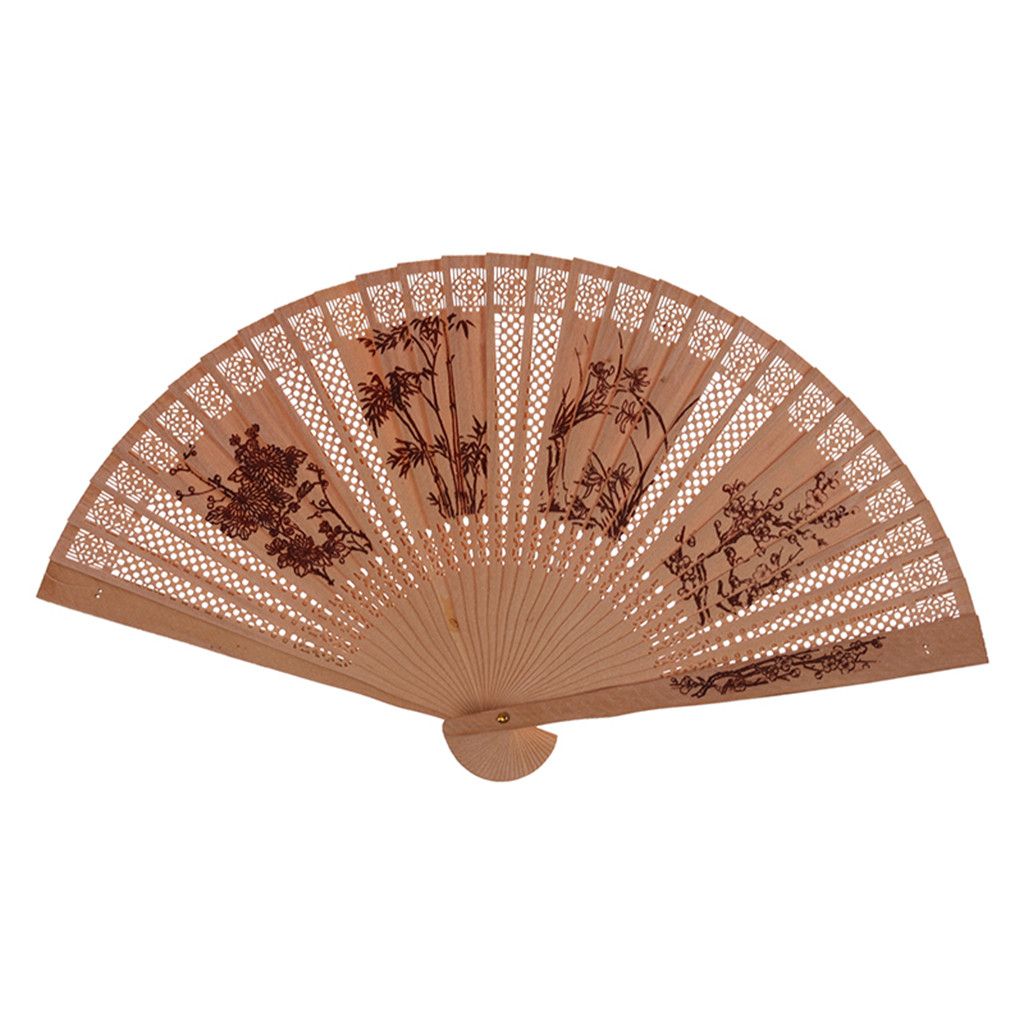Style Folding Retro Held Decoration 1PC Dance Fan Bamboo Fan Home 58x38cm Hollow Party Folding Flower Wedding G613 Chinese Hand
