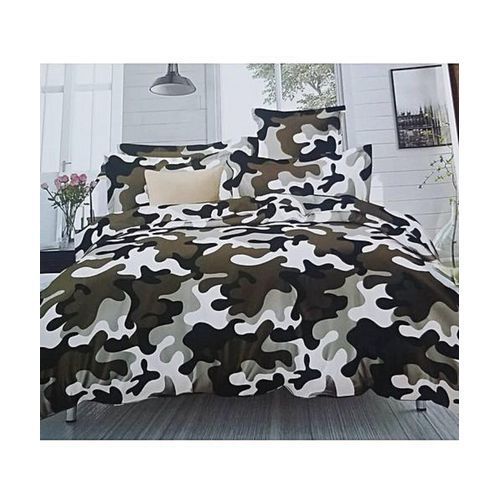 Camou Pattern Cotton Bed Spread With Pillowcases