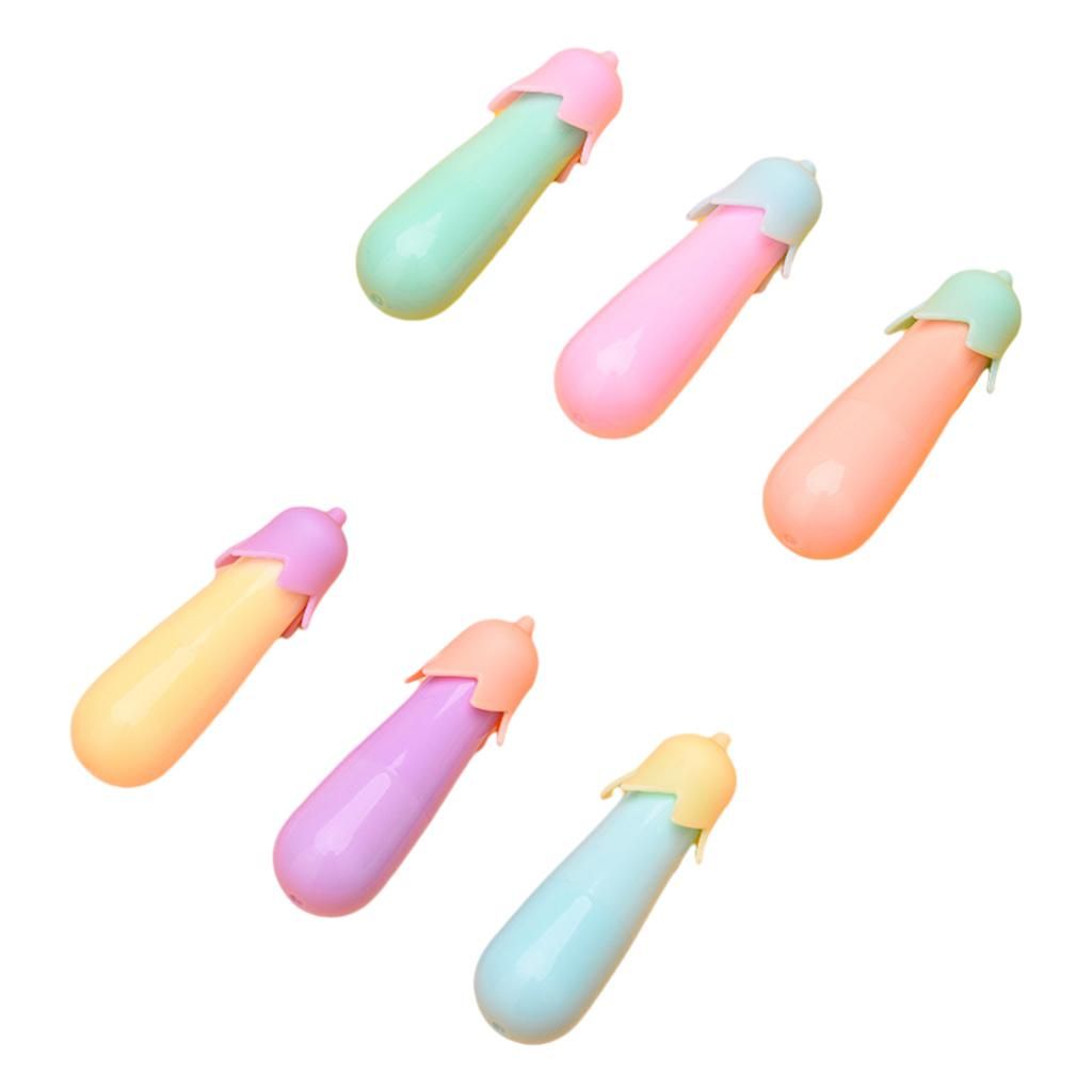 6 Pcs Cartoon Mini Highlighters Pens Set Marker Graffi Color Pens E