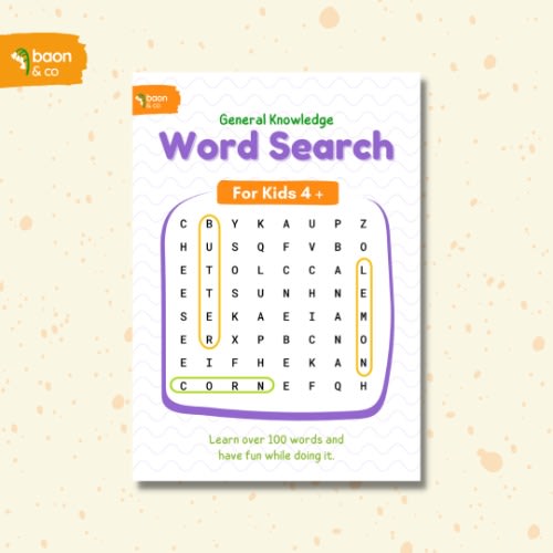 Words Search Puzzle For Kids Ages 4 general Knowledge