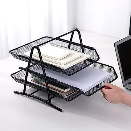 Desk Mesh File Organizer /Paper Tray - 3 Tier