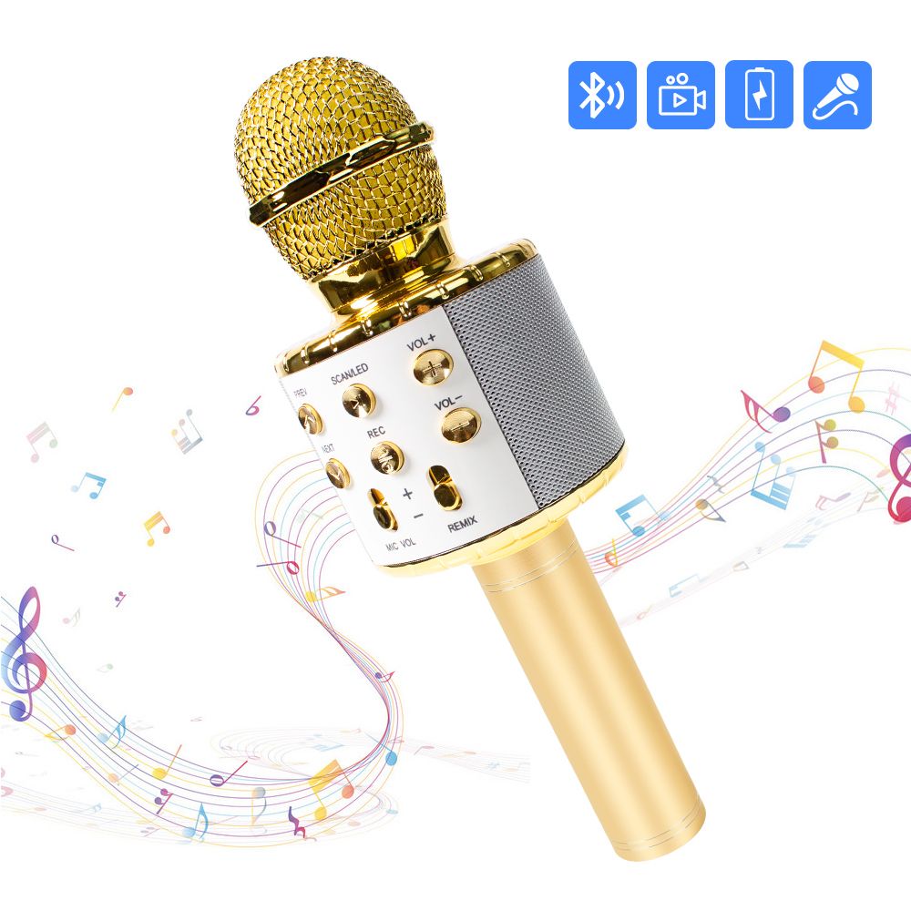Microfono Wireless Mic For Family Ktv Portable Singing Mike