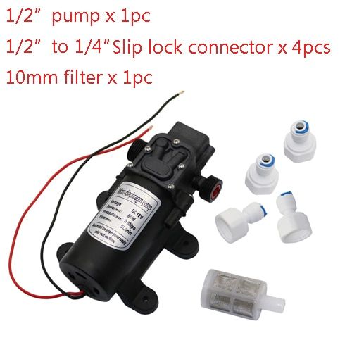 DC 12V 60W Micro Diaphragm Water Pump Garden Irrigation High Pressure 18mm 1/2" Male Thread Interface Self-Priming Booster Pump