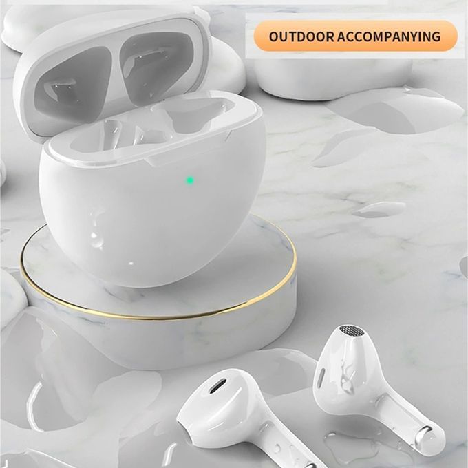 New Pro6 White And Black Headphones Wireless Bluetooth Pod