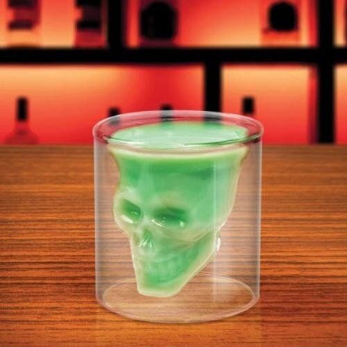 1pcs Skull Bottle +6pcs Crystal Skull Head Shot Glass