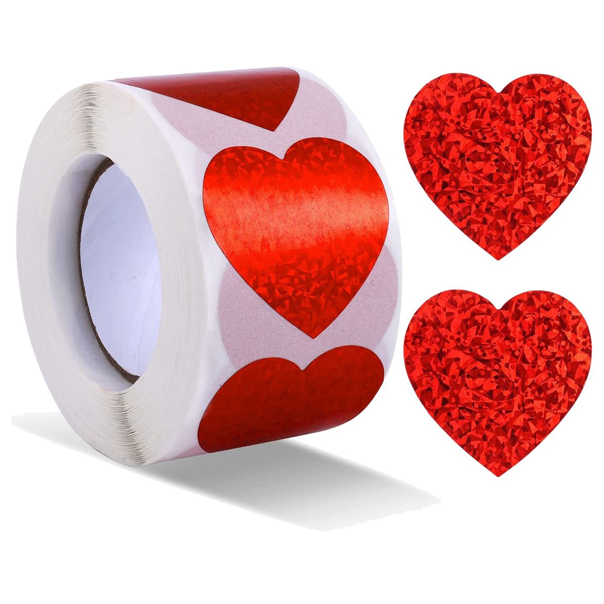 500Pcs Heart Stickers 15 Inch Heart Scrapbook Sticky Love Self Adhesive Labels for 's DayWeddingPartyRed
