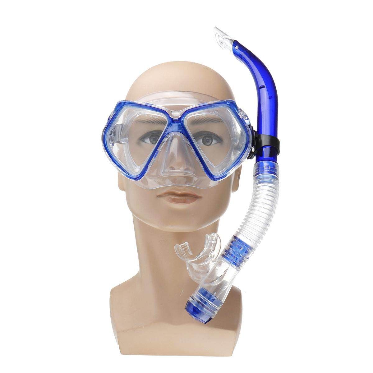 Adult Swimming Diving Glasses Dry Snorkel Underwater Breath Tube Blue (blue)